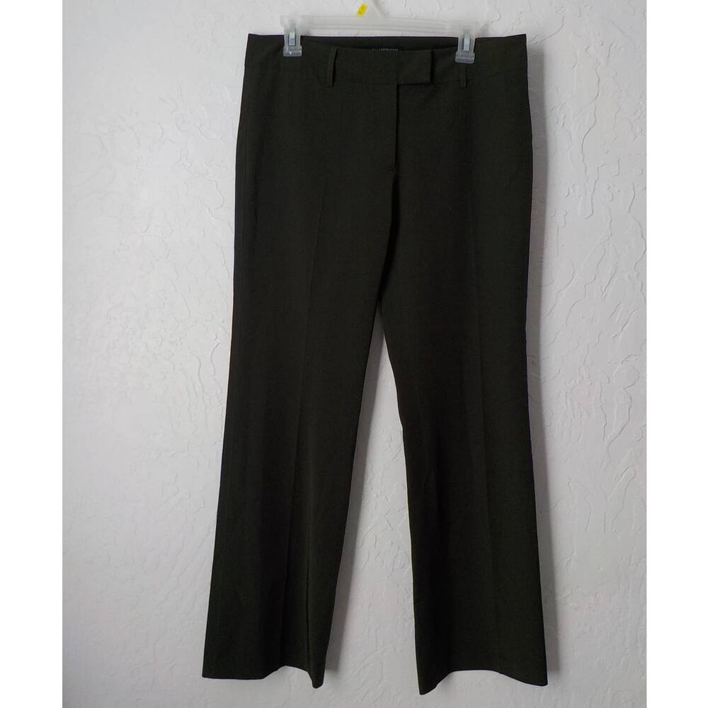 Sandra Angelozzi Green Trousers Pants Women 40 (10US) Flat Front Straight Leg